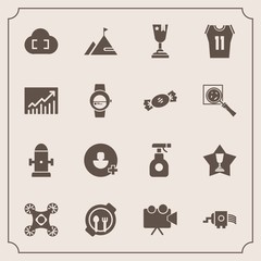 Modern, simple vector icon set with hydrant, winner, add, grater, food, graph, nature, kid, spray, table, achievement, plate, cloud, award, sport, shirt, video, concept, white, projector, safety icons