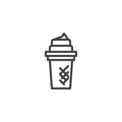 Ice cream outline icon. linear style sign for mobile concept and web design. Summer dessert food simple line vector icon. Symbol, logo illustration. Pixel perfect vector graphics