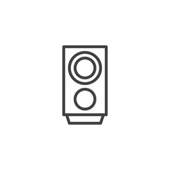 Audio speaker outline icon. linear style sign for mobile concept and web design. Loudspeaker simple line vector icon. Symbol, logo illustration. Pixel perfect vector graphics