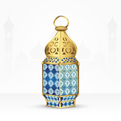 Arabic lantern isolated on white background. islam symbol