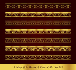 Vintage Luxury Gold Border Frame Vector Collection