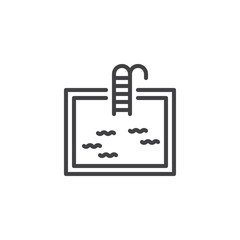 Swimming pool outline icon. linear style sign for mobile concept and web design. Pool simple line vector icon. Symbol, logo illustration. Pixel perfect vector graphics