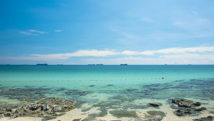Wave & Sand beach background , holiday or relax in summer concept.