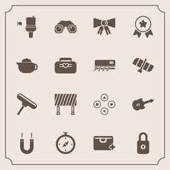 Modern, simple vector icon set with tie, bathroom, toilet, achievement, roller, lock, technology, security, sale, wc, binocular, energy, guitar, tea, first, teapot, drink, restroom, magnetic icons