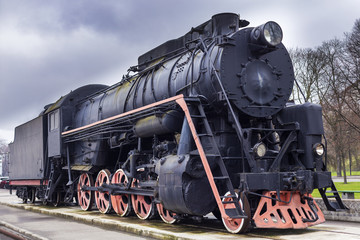 Naklejka premium Soviet steam locomotive class L