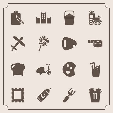 Modern, simple vector icon set with spoon, object, hygiene, drink, dessert, juice, bed, dinner, travel, train, bicycle, doughnut, picture, cycle, ride, photo, handle, frame, water, restaurant icons