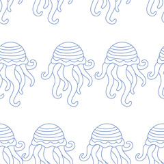 summer vector seamless pattern. octopus