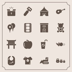 Modern, simple vector icon set with fresh, travel, clothes, pin, package, infant, potato, tool, baby, pack, tent, bowling, container, cardboard, japan, equipment, construction, food, musical icons - 207254121