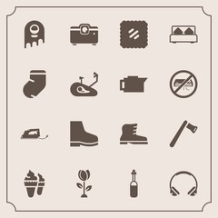 Modern, simple vector icon set with post, style, monster, iron, letter, fiction, footwear, equipment, medicine, leather, bedroom, double, nature, blossom, work, floral, cream, technology, audio icons - 207254190