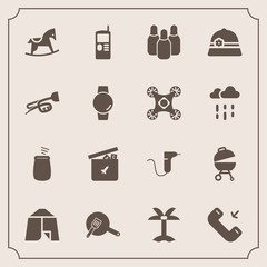 Modern, simple vector icon set with musical, vintage, outdoor, cute, bear, tent, food, sign, play, white, kitchen, adventure, drill, phone, call, hat, barbecue, travel, music, tropical, ball icons - 207254351