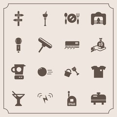 Modern, simple vector icon set with fashion, spoon, mixer, young, bucket, pin, fire, new, white, communication, shovel, food, arrow, bowling, sport, home, kitchen, cocktail, glass, wine, drink icons - 207254384