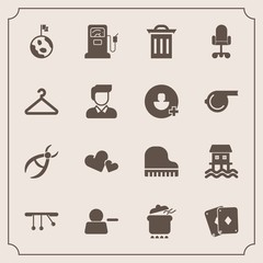 Modern, simple vector icon set with romance, delete, pump, boat, medical, garbage, clinic, gasoline, sign, space, background, dentistry, dinner, gas, play, trash, love, planet, heart, meal, fuel icons - 207254509