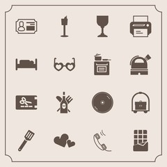 Modern, simple vector icon set with drink, background, dessert, equipment, bottle, pan, food, bedroom, hotel, love, coupon, wine, bar, kitchen, white, alcohol, cd, sweet, dvd, business, price icons - 207254511