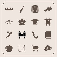 Modern, simple vector icon set with food, baseball, technology, flower, sport, care, repair, beauty, library, fashion, fresh, brush, league, jacket, kitchen, spacecraft, cart, ladle, spaceship icons - 207254523