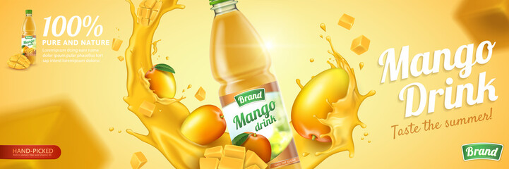 Mango juice ads - obrazy, fototapety, plakaty