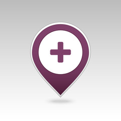 Plus, Hospital ,Pharmacy, Clinic pin map icon.