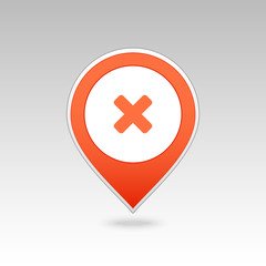 Fototapeta premium Delete pin map icon. Map pointer, markers.