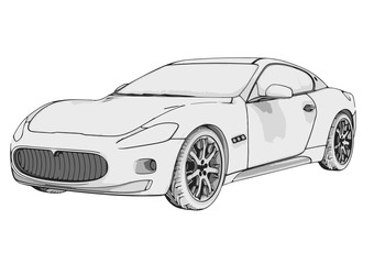 Naklejka premium sketch sports car vector