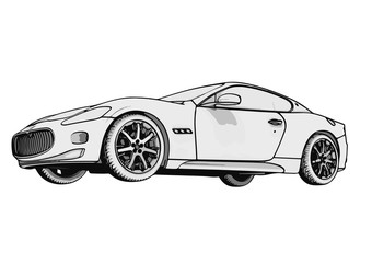 Obraz na płótnie Canvas sketch sports car vector