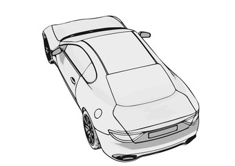 sketch sports car vector