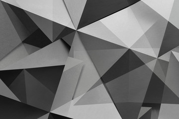 Fototapeta premium Polygonal shapes in black and white, abstract background
