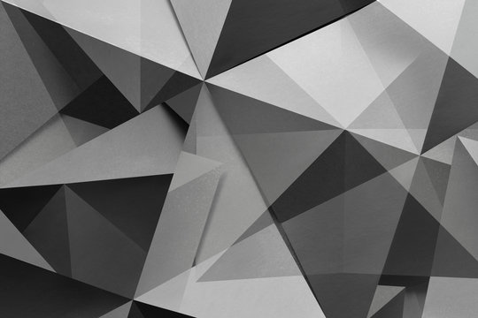 Polygonal shapes in black and white, abstract background © Allusioni