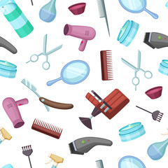 Vector hairdresser or barber pattern background illustration