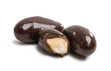 nuts in chocolate isolated