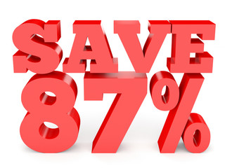 Eighty seven percent off. Discount 87 %.