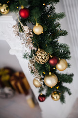 tree ornaments on Christmas tree