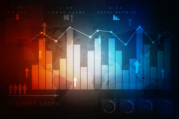 Naklejka premium 2D Digital Abstract Business Networking background