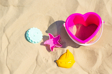 Fototapeta na wymiar sand games for children in summer