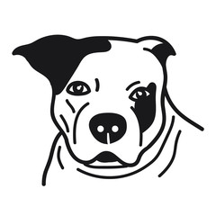 portrait of pitbull doodle on White Background,Vector illustration