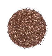 Golden glitter stencil in the form of a circle