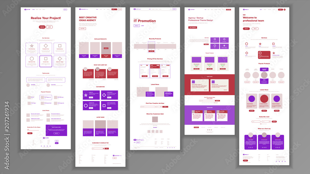 Wall mural website template vector. page business technology. landing web page. creative modern layout. finance