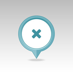 Obraz premium Delete pin map icon. Map pointer, markers.