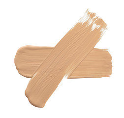 Light beige makeup smear of creamy foundation