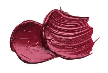 Fototapeta premium Red makeup smear of matte lip gloss