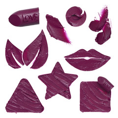 Smears of different colors are made by various cosmetic products