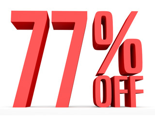 Seventy seven percent off. Discount 77 %.