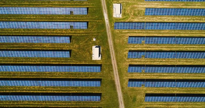 Areal flight over Solar Panels.