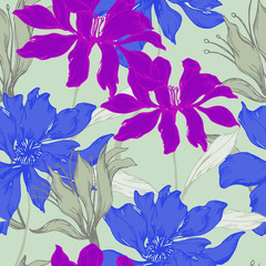 Abstract elegance pattern with floral background.