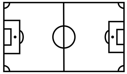 Esquema de un campo de fútbol.