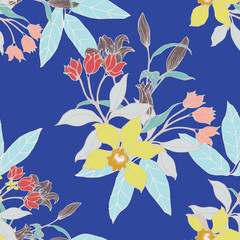 Abstract elegance pattern with floral background.