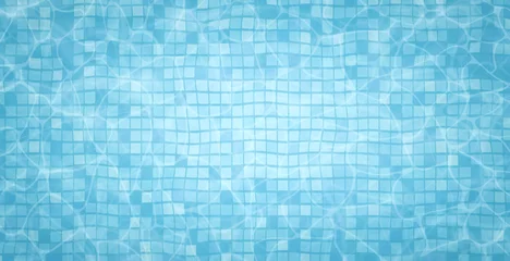 Foto op Plexiglas Swimming pool bottom caustics ripple and flow with waves background. Summer background. Texture of water surface. Overhead view. Vector illustration background © mari
