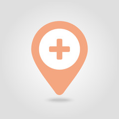 Plus, Hospital ,Pharmacy, Clinic pin map icon.