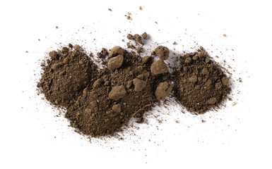 Dirt, soil pile isolated on white background