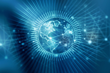 2d illustration Network community concept . Mixed media