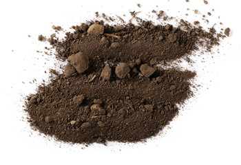 Dirt, soil pile isolated on white background