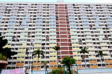 old public populated housing estates in Hong Kong